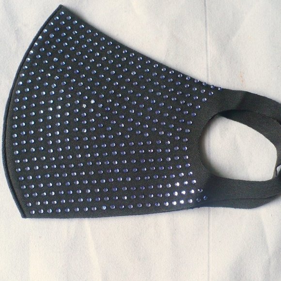 ❤️ Rhinestone Blue Stud Face Mask  Beautiful Glam Mask - Picture 4 of 6
